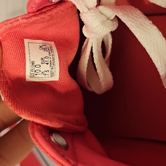 Womens Vans Pink and White Low-Top Sneakers - Picture 6 of 8